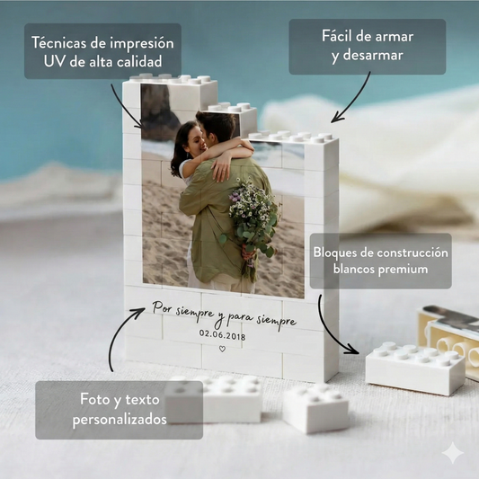 Regalo Set de Bloques Personalizado con foto, recuerdo romántico, recuerdo de  personalizados, regalo de San Valentín