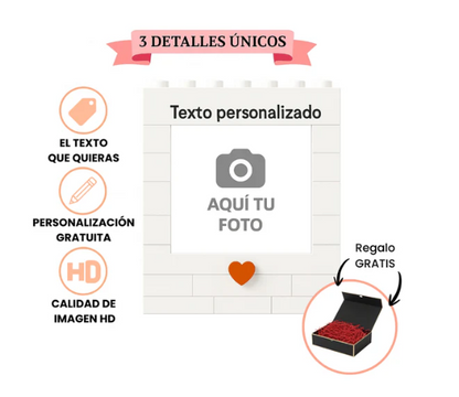 Regalo Set de Bloques Personalizado con foto, recuerdo romántico, recuerdo de  personalizados, regalo de San Valentín
